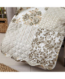 Great Bay Patchwork Scalloped Protector Recliner Cover Brown Recliner 79" x 68"