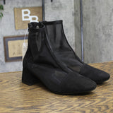 A New Day Celaena Mesh Block Heel Mid-Calf Boots 94568455 Black 6.5M