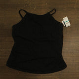 Island Escape Womens Crochet Underwire Tankini Top Swim N760149 Black 16