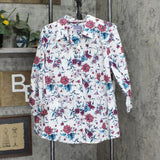 Laura Scott Floral Covered Button Long Sleeve Woven Button Up Shirt 2395-12
