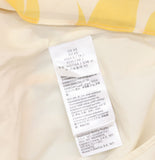 Calvin Klein Printed Chiffon Sleeveless Blouse Lemon Amber Yellow Multi XS