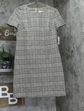 Calvin Klein Women's Plaid-Print Jewel-Neck Sheath Dress CD3PXC5T Khaki Multi 10