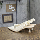 A New Day Milan Slingback Lace Pumps 93708032 Cream Off White 8M