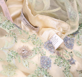 Mac Duggal Embellished Embroidered Flowy Dress Gown Cream Off White / Multi 10