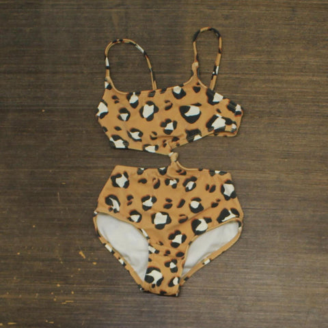 Art Class Kids Girls Animal Print One Piece Swimsuit 1668163f577836 Brown XS