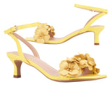 New York Company Womens Gwendolyn Kitten Heel Floral Yellow 6M