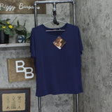 Global Chic By Iman LOT OF 2 City Chic Shirt Tee Necklace Navy Blue  / Yellow XL