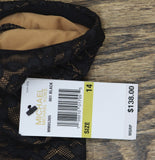 Michael Michael Kors Womens Lace Cross Back One Piece Swimsuit Black / Brown 14