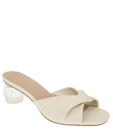BCBGeneration Women's Mebba Heel Sandal Shoes GN226110 Cream Off White 7M