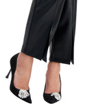 INC International Concepts Saija Pumps Embellished Heels Black Microsuede 8M