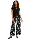 Kasper Womens Keyhole Ring Short-Sleeve Knit Shirt Top 10924137 Black XL