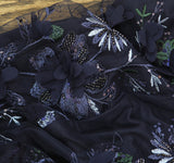 Aidan Mattox by Adrianna Papell  Embroidery Mermaid Gown Dress Navy Blue 10