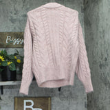 A New Day Womens Round Neck Cable Knit Pullover Sweater 94681582 Pink S
