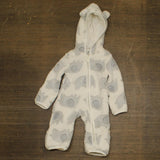 Huggies Baby Elephant Sherpa Coverall White / Gray Newborn