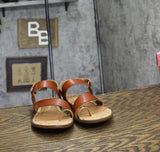 Sam & Libby Womens Strappy Perris Flat Sandal J5247S1200 Amber Brown 6.5M