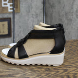 Clarks Women's Collection Jillian Bright Wedge Sandals 26165145 Black 6M
