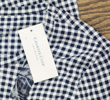 Charter Club Womens Printed Long Sleeve Pajama Sleep Top Gingham Check Blue XS