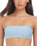 Sanctuary Womens Refresh Rib Bandeau Bikini Top SARR25155 Blue Chateau L