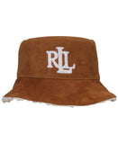 Lauren Ralph Lauren Suede Bucket Hat with Faux Sherpa Lining Whiskey Brown
