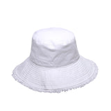 Physician Endorsed Womens Castaway Canvas Bucket Sun Hat Fringe 23PE00A21 White