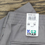 K12 Gear Boys Youth Elastic Waist Dress School Shorts Gray 20 Husky
