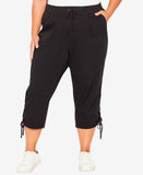 Avenue Womens Plus Size Cotton Cinch Capri Pants 214166