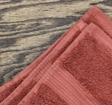 Hudson Park Luxe Turkish Cotton Hand Towel HPFTURH Sienna Red Brown 20x30