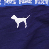 Pink by Victoria's Secret Dog Logo French Terry Pullover Sweatshirt Blue White M