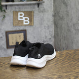 S Sport by Skechers Memory Foam Pull On Knit Low Top Sneaker Shoes Black 6M