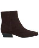 INC International Concepts Side Zip Low Heel Ankle Booties Truffle Brown 5M