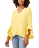 Vince Camuto Plus Size Flutter-Sleeve Top 9261173 Yellow 2X
