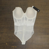 DKNY Womens Sheers Strapless Bodysuit DK6008 White 36D