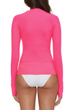 Becca Womens Burst Long Sleeve Rash Guard 883847 Pink Glo M