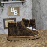 Universal Thread Faux Microsuede Ankle Boots with Memory Foam Leopard Brown 5M