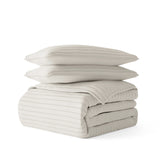 Noble Linens All Season Quilt 2-Piece Set with Sham Natural Brown Twin / Twin XL