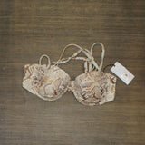 Shade & Shore Light Lift Shirred Underwire Bikini Swim Top Snake Print Brown 34B