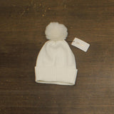On 34th Womens Gift Boxed Rib-Knit Beanie Pom Pom Rolled MO1542501 White