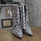 Michael Michael Kors Isra Snake Embossed Leather Wedge Boot Black Snake 8.5M