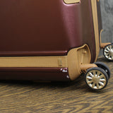 London Fog Check-in Expandable Spinner Suitcase Hard Shell Merlot Red 31.5"