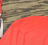 Blondie Nites Juniors Embellished Mesh Front-Slit Gown BRIGHT Coral Pink 1