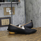 Journee Collection Womens Maggs Faux Wood Block Heel Loafers MAGGS Black 7.5M