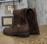 Style & Co. Verrlee Faux Leather Knee-High Riding Boots Mocha Smooth Brown 8.5M