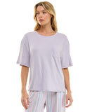 Roudelain Womens Drop-Shoulder Crewneck Sleep Tee Purple Heather XS