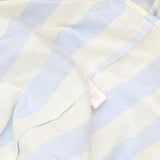 LC Lauren Conrad Woven Button Up Puff Sleeve Blouse Shirt Top Blue / White M