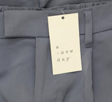 A New Day Womens High-Rise Satin Side Striped Straight Trousers Sterling Blue 4