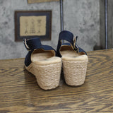 Sonoma Douglas Fir Wedge Womens Espadrille Wedge Sandals Navy Blue 7M