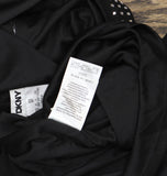DKNY Petite Sleeveless Studded Cowl-Back Side Zip Dress Black / Silver 6P