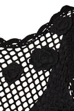 Becca Womens Castaway Island Fishnet Flower-Applique Cover-up Dress Black S