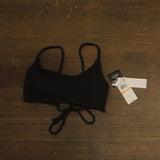Salt + Cove Juniors Rib Scrunch Scoop-Neck Bikini Swim Top SC251005BT Black S