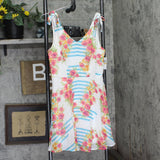 City Studios Juniors Belted Floral-Print Fit & Flare Dress White Multi 7